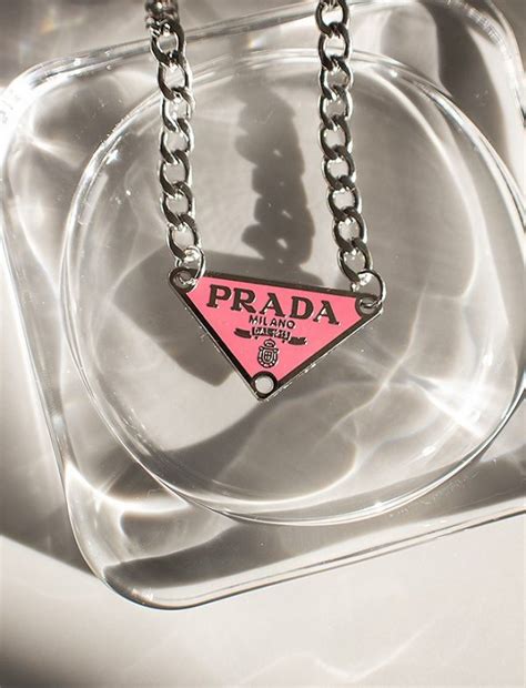 prada plaque necklace|etsy Prada necklace.